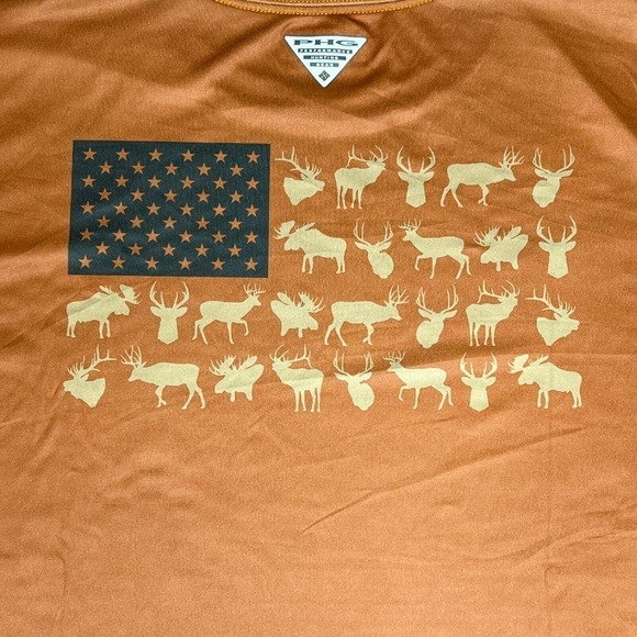 Columbia PHG Shirt Mens XL Orange Game Flag Terminal Shot Long Sleeve UPF 50 - Picture 7 of 12